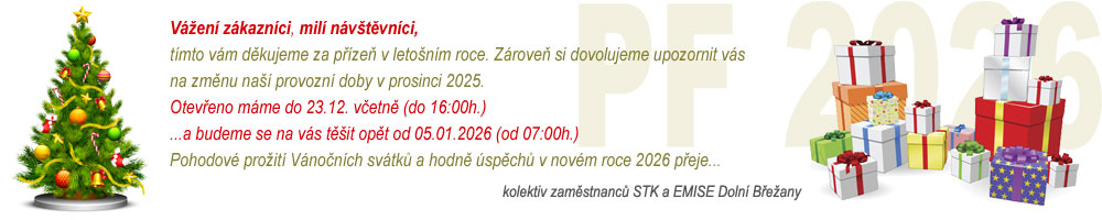 Provozní doba od Vánoc 2024 až po nový rok 2025 banner